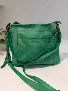 American Leather Co Green Leather Crossbody Bag